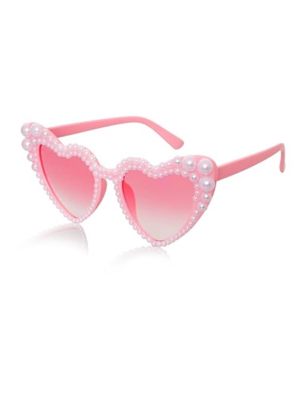 Heart Sunglasses for Women with Pearl UV400 Heart Sun Glasses White